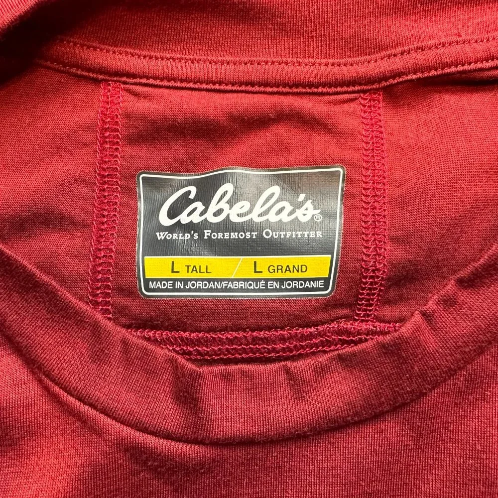 Cabela's Men's Short Sleeve Shirt Size Large Tall in Red - Picture 3 of 4